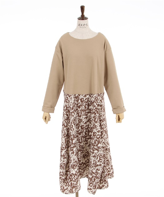 プリント切替変形ワンピース | outlet | axes femme online shop
