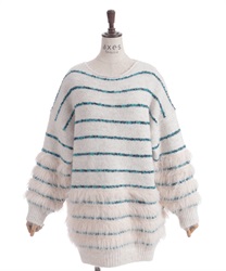 シャギーニットデザインチュニ(生成り-F)