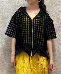 ドットオーガンジーブルゾン【WEB限定価格】(黒-F)