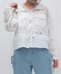 総レースパーカー(白-F)