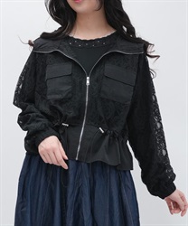 総レースパーカー(黒-F)