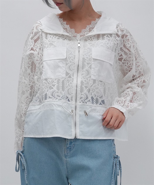 総レースパーカー