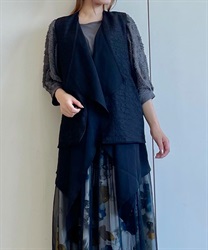 2枚重ね変型ロングベスト【WEB限定価格】 | purple label