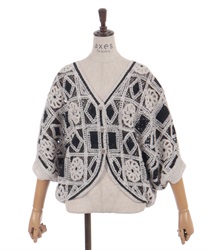 刺繍レースカーデ(生成り-F)