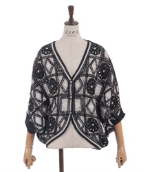 刺繍レースカーデ(黒-F)