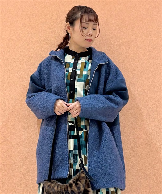 パッチワークボアジップコート | axes femme online shop