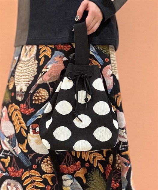 総柄巾着バッグ