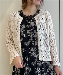 幾何柄総レースカーデ | outlet | axes femme online shop