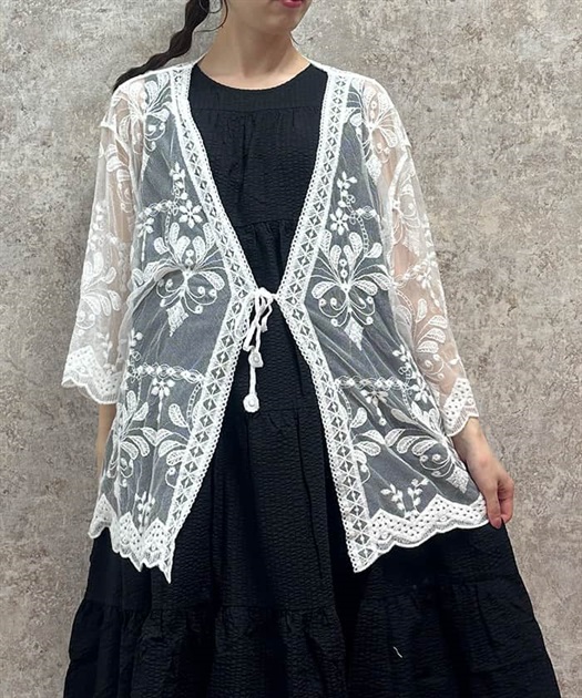 チュール刺繍カーデ | purple label | axes femme online shop チュール刺繍カーデ | purple label | axes femme online shop