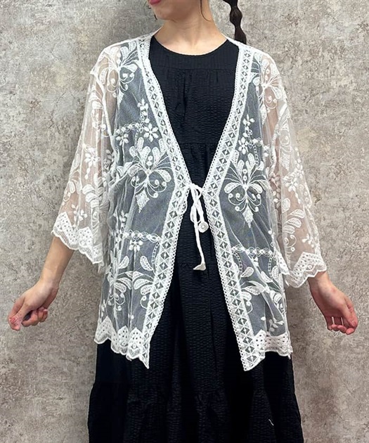 チュール刺繍カーデ | レディース服・レディースファッション チュール刺繍カーデ | レディース服・レディースファッション