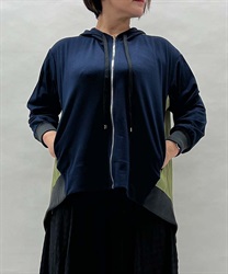 異素材配色切替ロングパーカー | outlet | axes femme online shop 異素材配色切替ロングパーカー | outlet | axes femme online shop