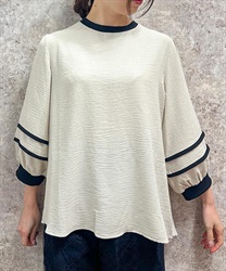 配色パイピングプルオーバー【2点10%OFF対象商品】(生成り-F)