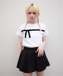 リボンライントップス【10%OFF対象商品】(白-F)