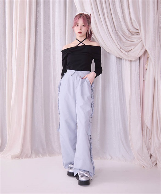 フリルナイロンカーゴパンツ | 衣料 | axes femme online shop フリルナイロンカーゴパンツ | 衣料 | axes femme online shop