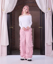 フリルナイロンカーゴパンツ