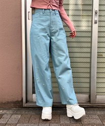 パールカシメデニムパンツ【期間限定価格】(ウォッシュ-M)