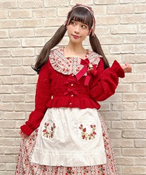 苺刺繍ハーフエプロン | kawaii | axes femme online shop 苺刺繍ハーフエプロン | kawaii | axes femme online shop