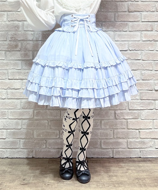 axes femme Chalmiere レースアップフリルスカート（クロ） レースアップフリルスカート | Chalmiere | axes femme onlineshop