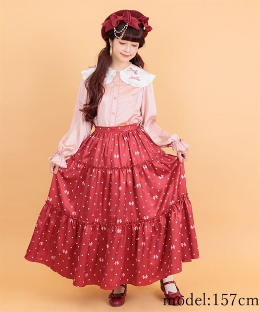 ハートドット柄ティアードスカート | outlet | axes femme ハートドット柄ティアードスカート | outlet | axes femme