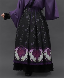 菊と狐柄スカート【ランク限定Web先行販売】(パープル-M)