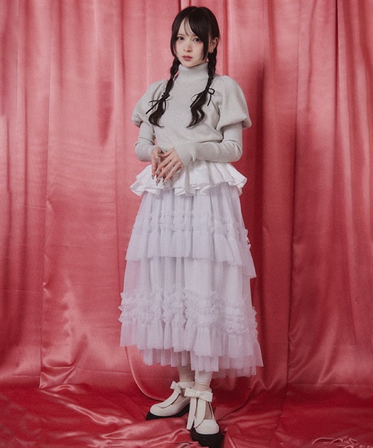 フリルチュールスカート【期間限定価格】 | レディース服 フリルチュールスカート【期間限定価格】 | レディース服