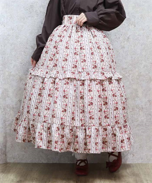 ストライプローズ柄スカート | kawaii | axes femme online shop ストライプローズ柄スカート | kawaii | axes femme online shop