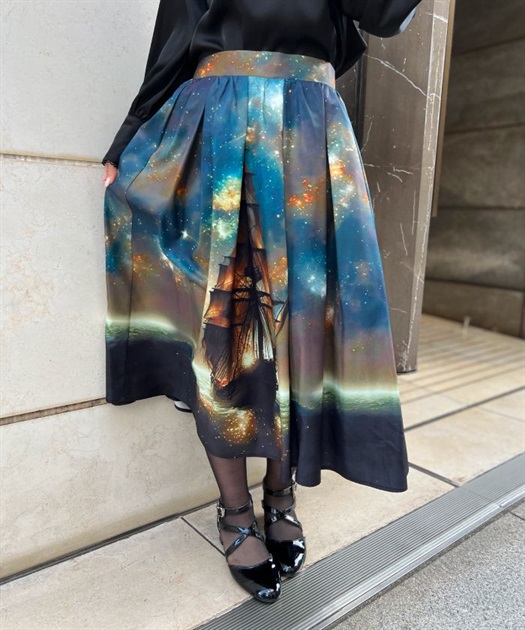 海賊船柄ロングスカート | outlet | axes femme online shop