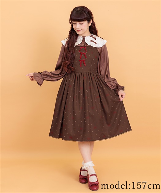 ハートドット柄ジャンスカ | outlet | axes femme online shop ハートドット柄ジャンスカ | outlet | axes femme online shop
