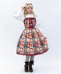 クリスマス柄ジャンスカ(ワイン-M)