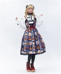 クリスマス柄ジャンスカ(紺-M)