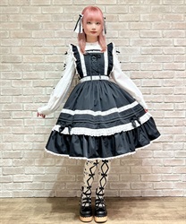 ハッピーフリルジャンパースカートセット【受注生産】(黒-M)