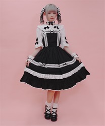 はしごレースジャンパースカート(黒-M)