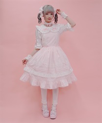 はしごレースジャンパースカート(ピンク-M)