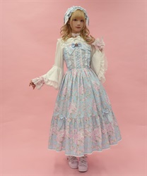 ローズガーランドロングジャンパースカート(サックス-M)
