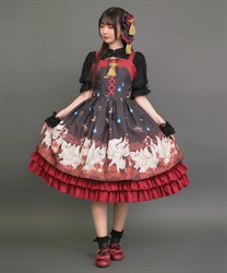 彼岸の白狐会柄ジャンスカ(黒-M)