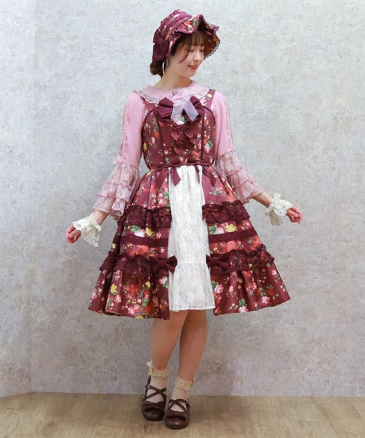アンティークローズ柄ジャンパースカート | kawaii | axes femme アンティークローズ柄ジャンパースカート | kawaii | axes femme