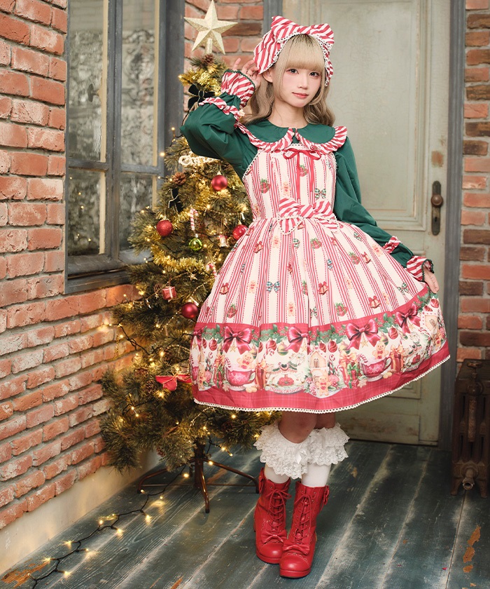 クリスマス柄ジャンパースカート | Chalmiere | axes femme 公式
