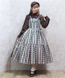 ストライプローズ柄ジャンスカ | kawaii | axes femme online shop ストライプローズ柄ジャンスカ | kawaii | axes femme online shop
