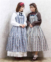 ストライプローズ柄ジャンスカ | kawaii | axes femme online shop ストライプローズ柄ジャンスカ | kawaii | axes femme online shop
