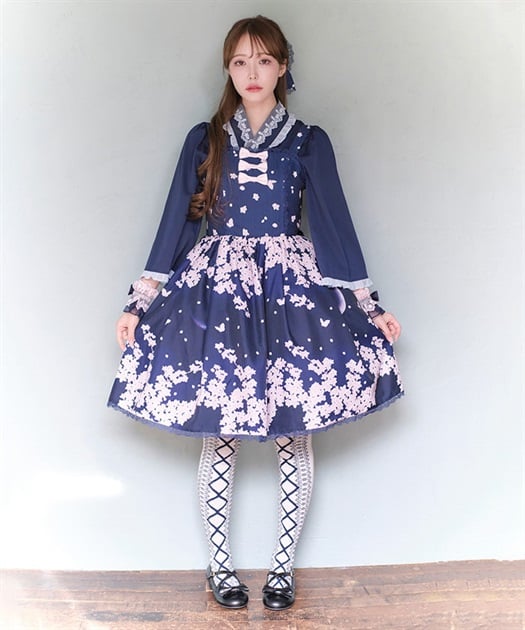 桜柄ジャンパースカート | kawaii | axes femme online shop 桜柄ジャンパースカート | kawaii | axes femme online shop