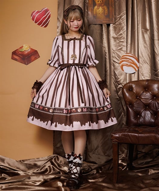 ボンボンショコラ柄ワンピース | Chalmiere | axes femme onlineshop