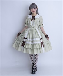 クレアワンピース【受注生産】(グリーン-Ｍ)