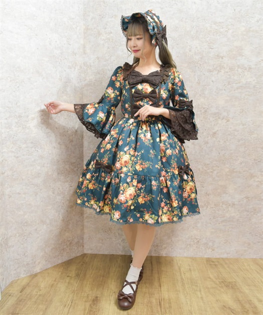 アンティークローズ柄ワンピ | kawaii | axes femme online shop アンティークローズ柄ワンピ | kawaii | axes femme online shop