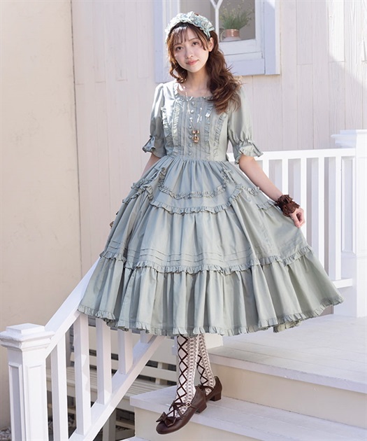 フリルロングワンピース【受注生産】 | レディース服 フリルロングワンピース【受注生産】 | レディース服