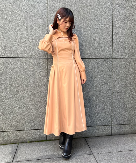 デコルテ開きラインワンピース | outlet | axes femme online shop デコルテ開きラインワンピース | outlet | axes femme online shop