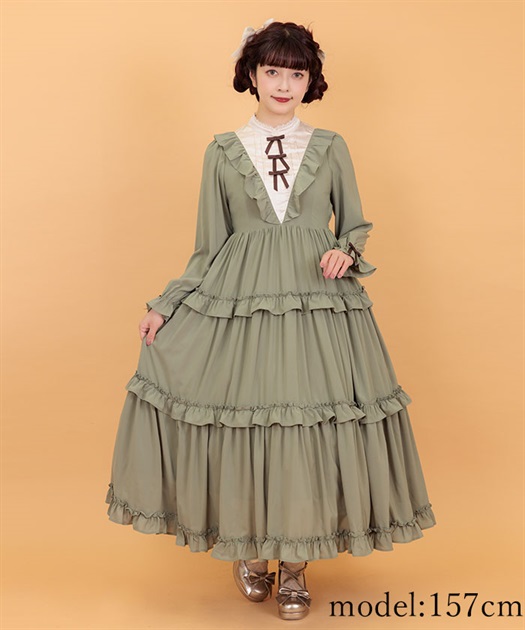 クラシカルフリルロングワンピ | outlet | axes femme online shop クラシカルフリルロングワンピ | outlet | axes femme online shop