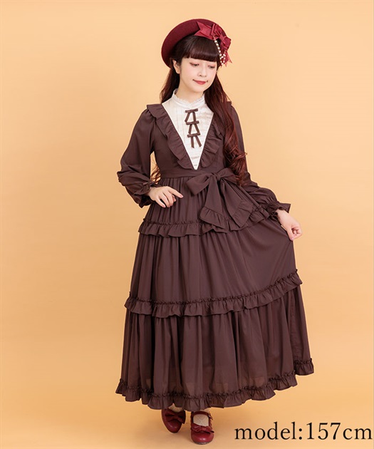 クラシカルフリルロングワンピ | outlet | axes femme online shop クラシカルフリルロングワンピ | outlet | axes femme online shop