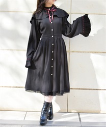 フィッシュテールケープワンピース(黒-F)