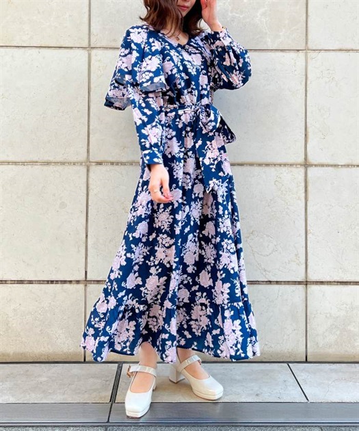 エレガンスフラワー柄ワンピース | outlet | axes femme online shop エレガンスフラワー柄ワンピース | outlet | axes femme online shop