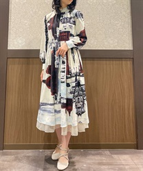 パッチワーク街柄ワンピース | outlet | axes femme online shop パッチワーク街柄ワンピース | outlet | axes femme online shop